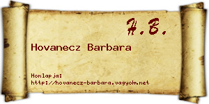 Hovanecz Barbara névjegykártya