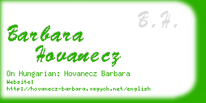 barbara hovanecz business card